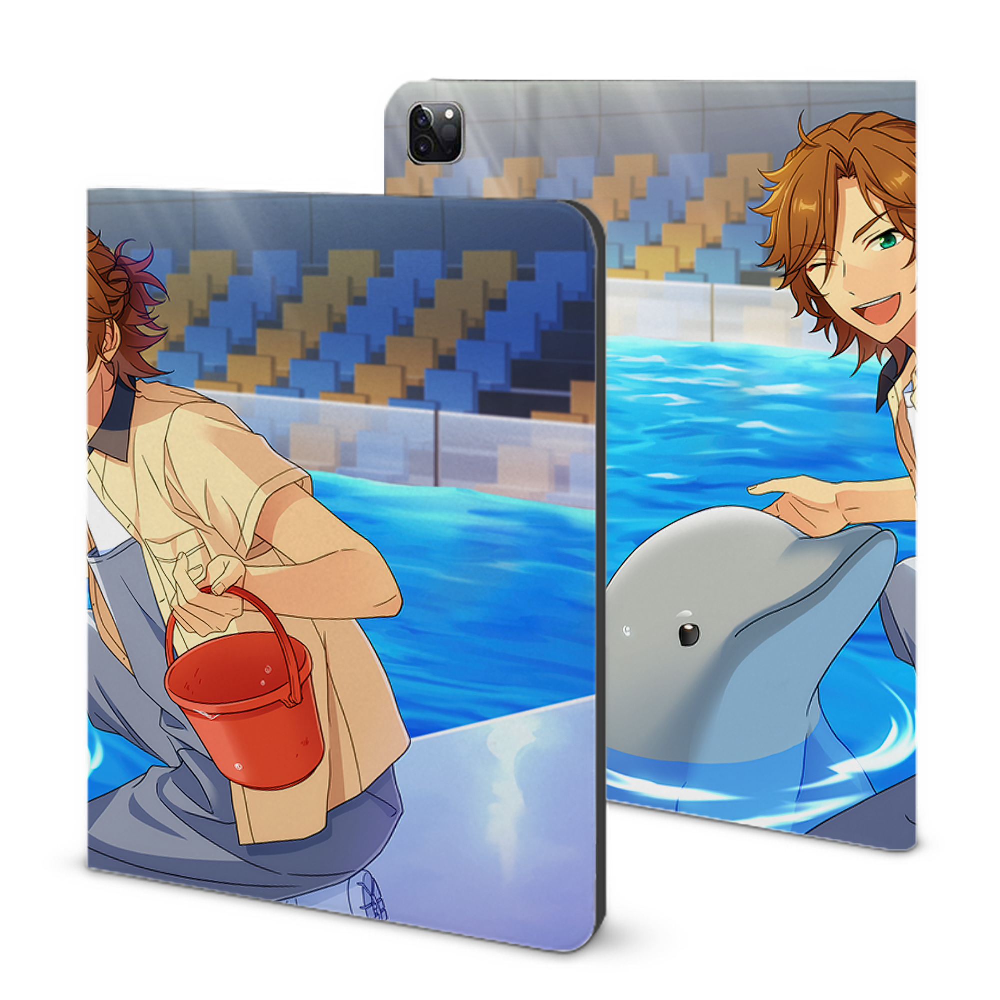 （画像用） あんさんぶるスターズ! Ensemble Stars IPad ケース ブック型 PUレザー TPU 耐衝撃 軽量 薄型 ペン収納なし 全面保護 IPad 各モデル対応